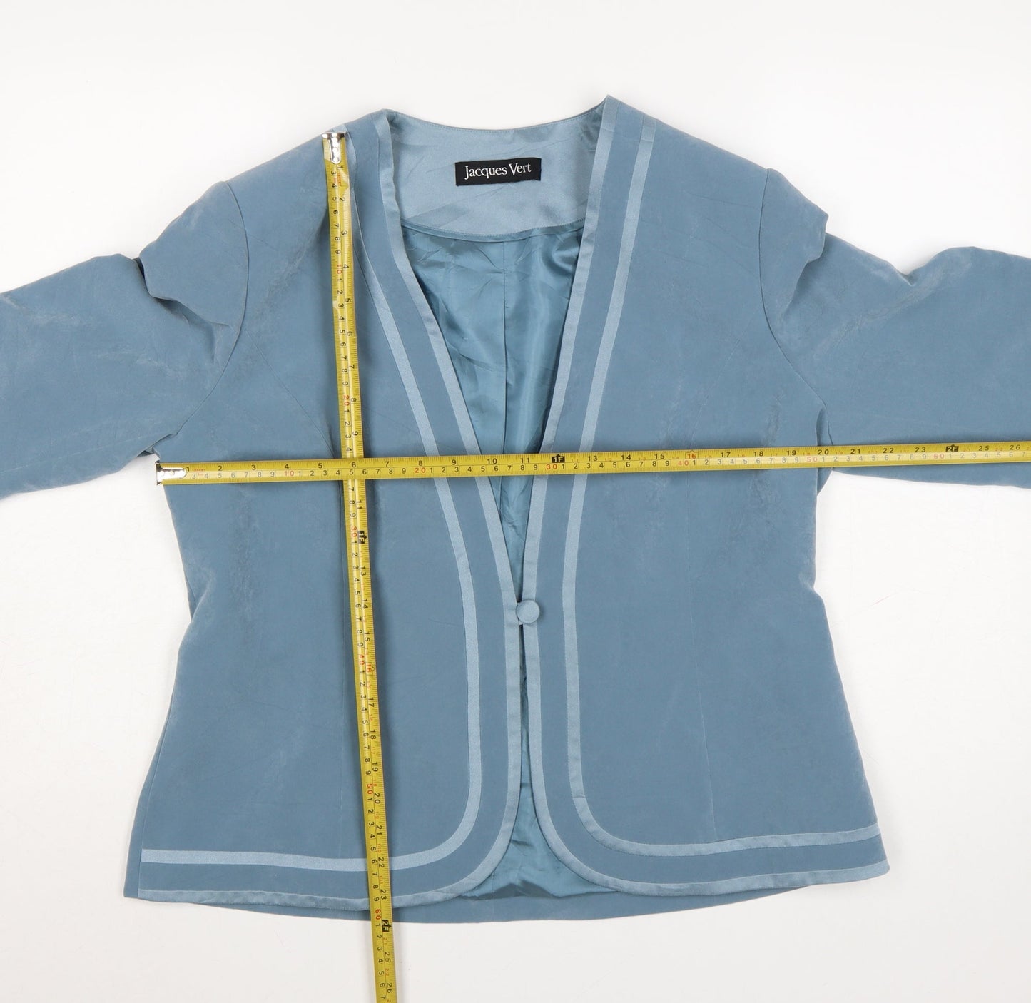 Jacques Vert Women's Blue Size 16 Shawl Lapel Blazer Jacket