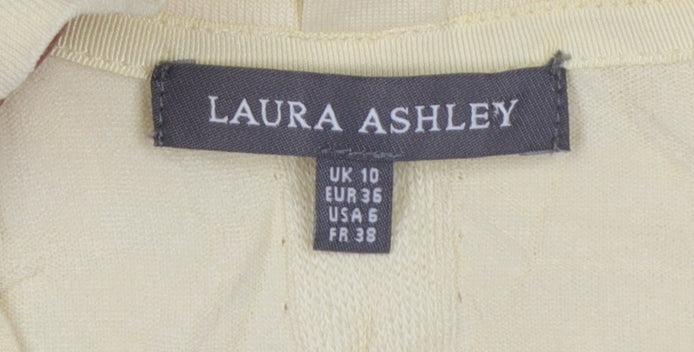 Laura Ashley Women’s Yellow V-Neck Cardigan Size 10