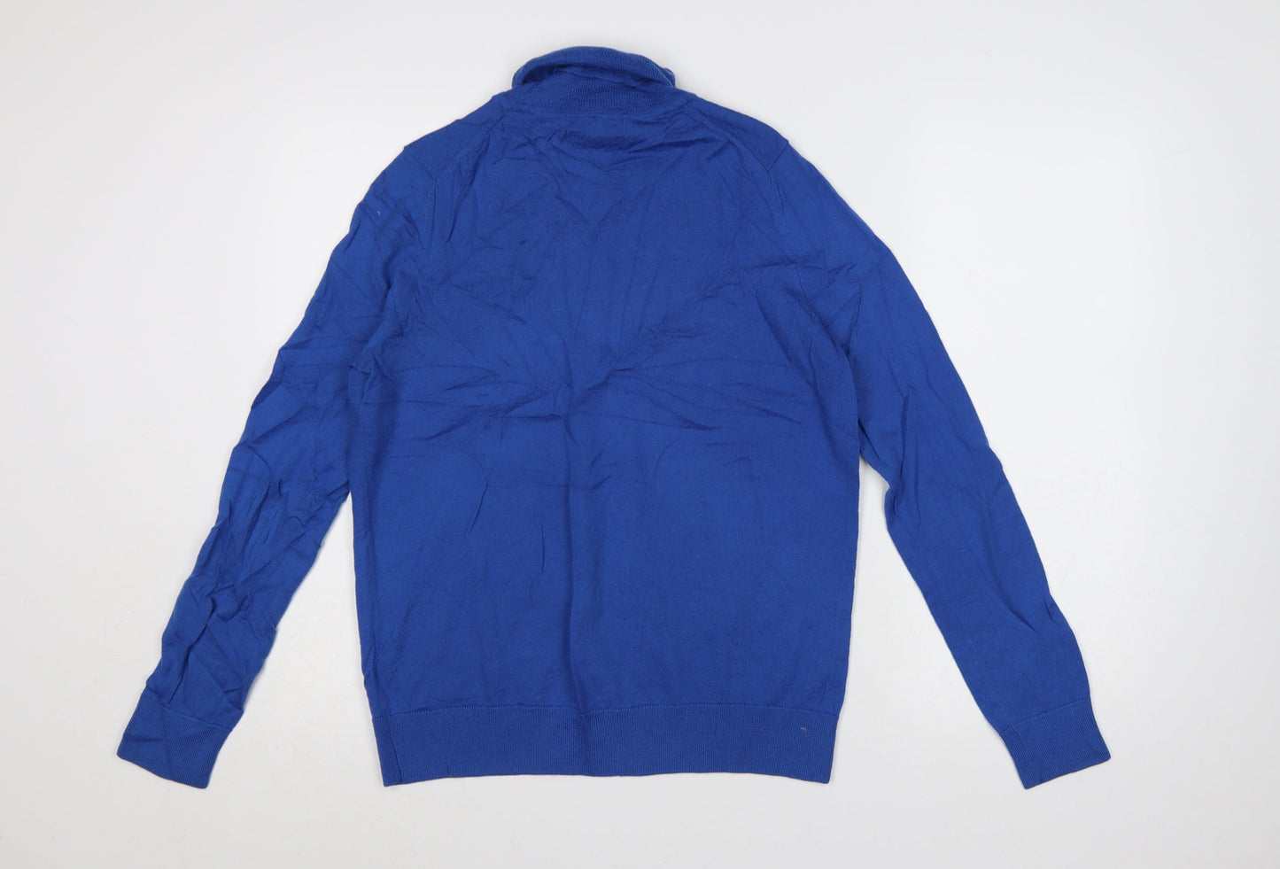 Marks and Spencer Women’s Blue Merino Wool Roll Neck Jumper Size 12