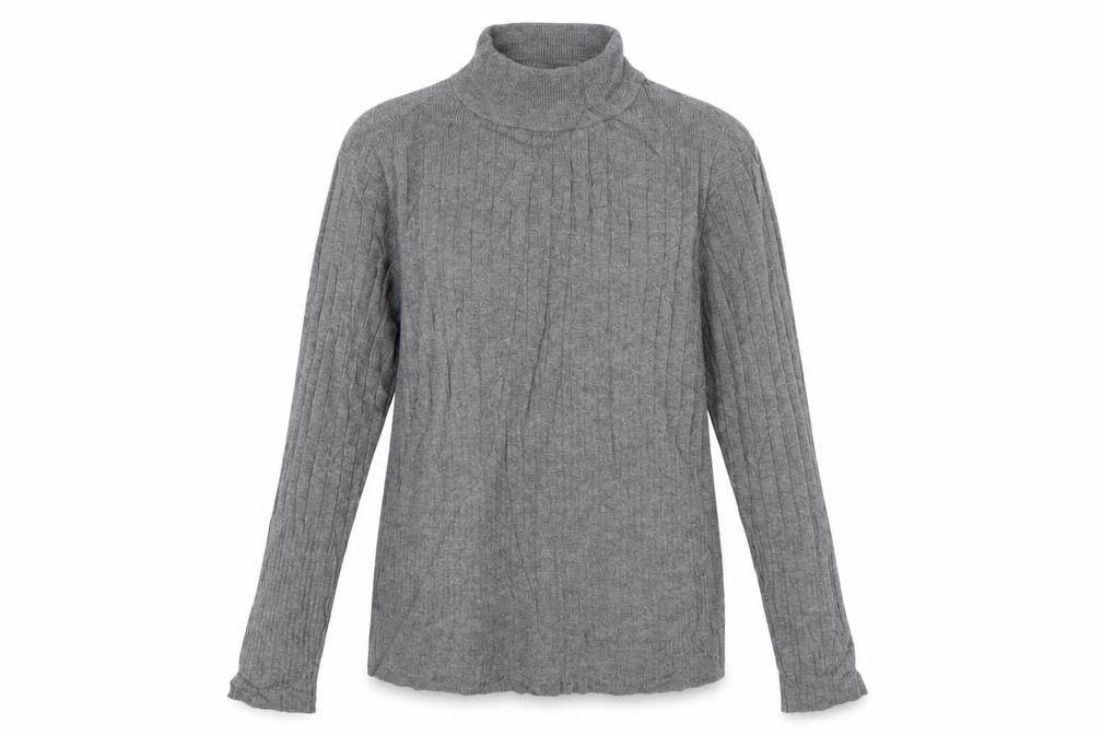 Marks & Spencer Women's Grey Roll Neck Ribbed Knit Jumper Size 12