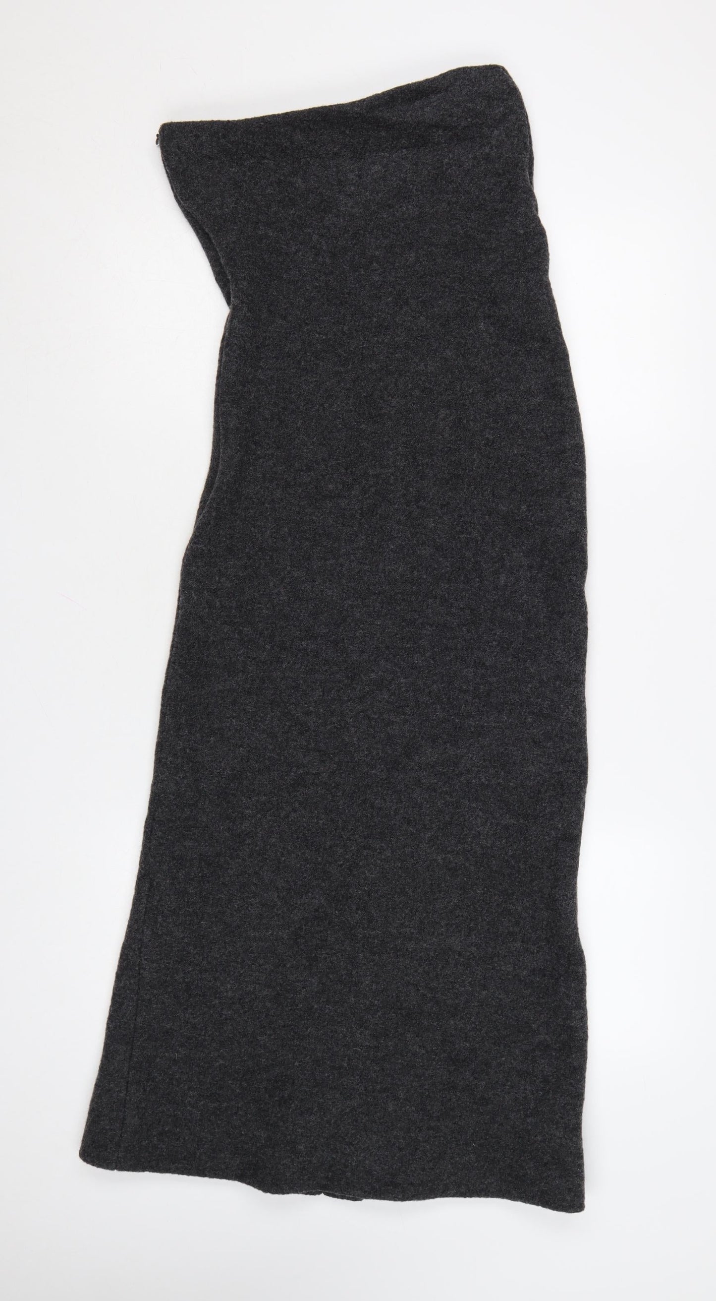 Zara Women Grey Wool Blend Midi Sheath Dress XS Autumn Winter