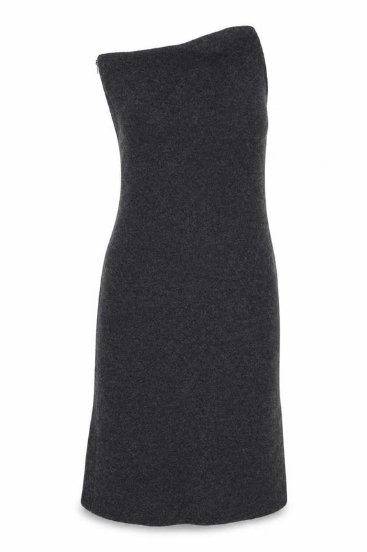 Zara Women Grey Wool Blend Midi Sheath Dress XS Autumn Winter