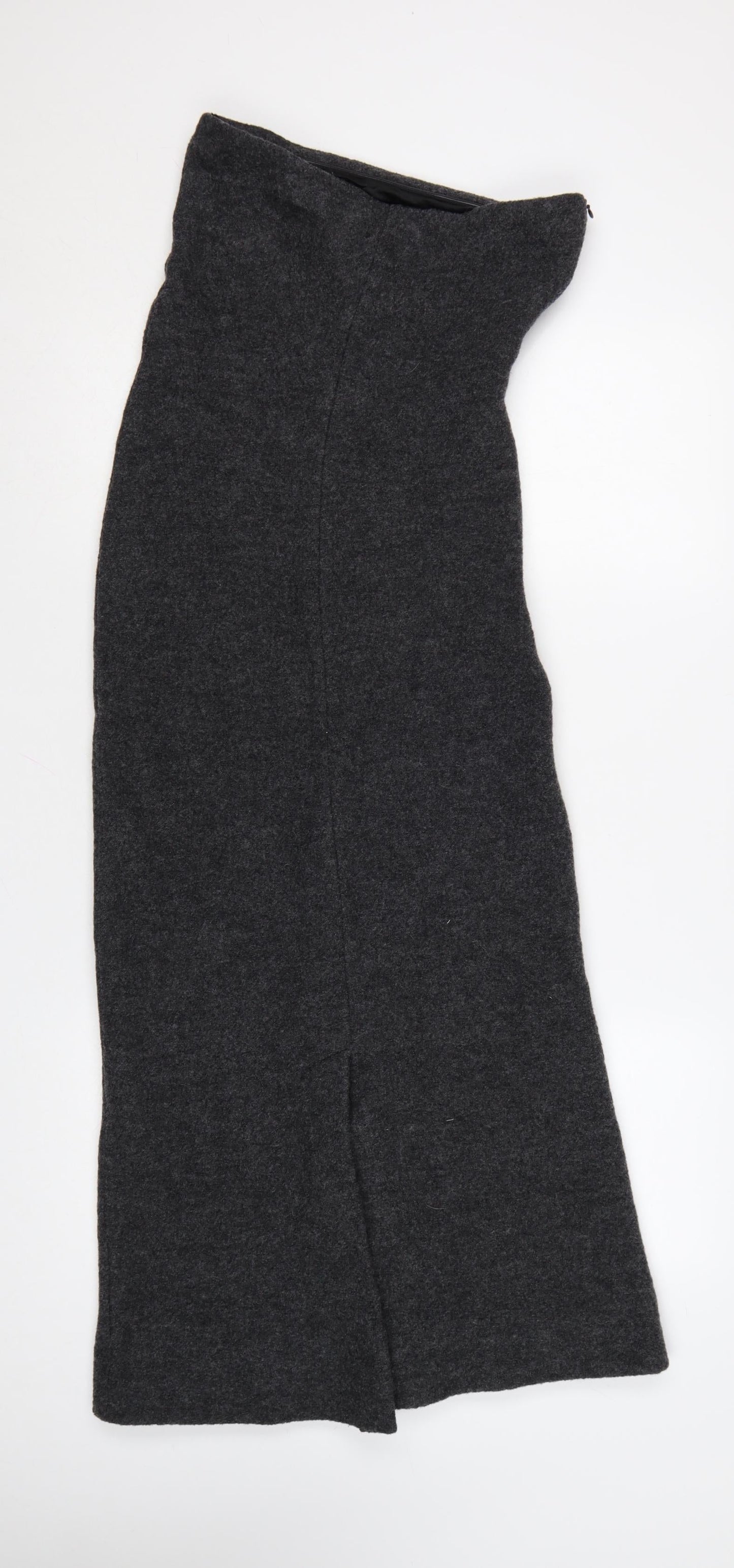Zara Women Grey Wool Blend Midi Sheath Dress XS Autumn Winter