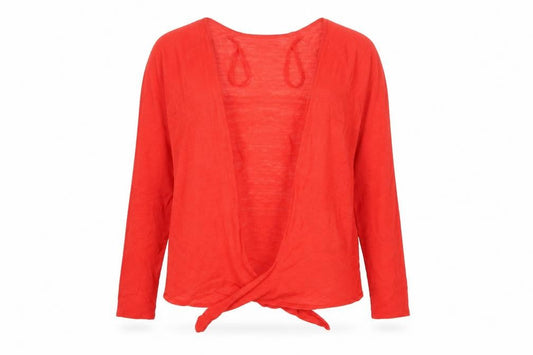 Monsoon Women Red Linen Blend Lightweight Open Cardigan M
