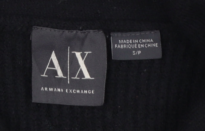 Armani Exchange Men's Black Merino Wool V-Neck Pullover Jumper Size S