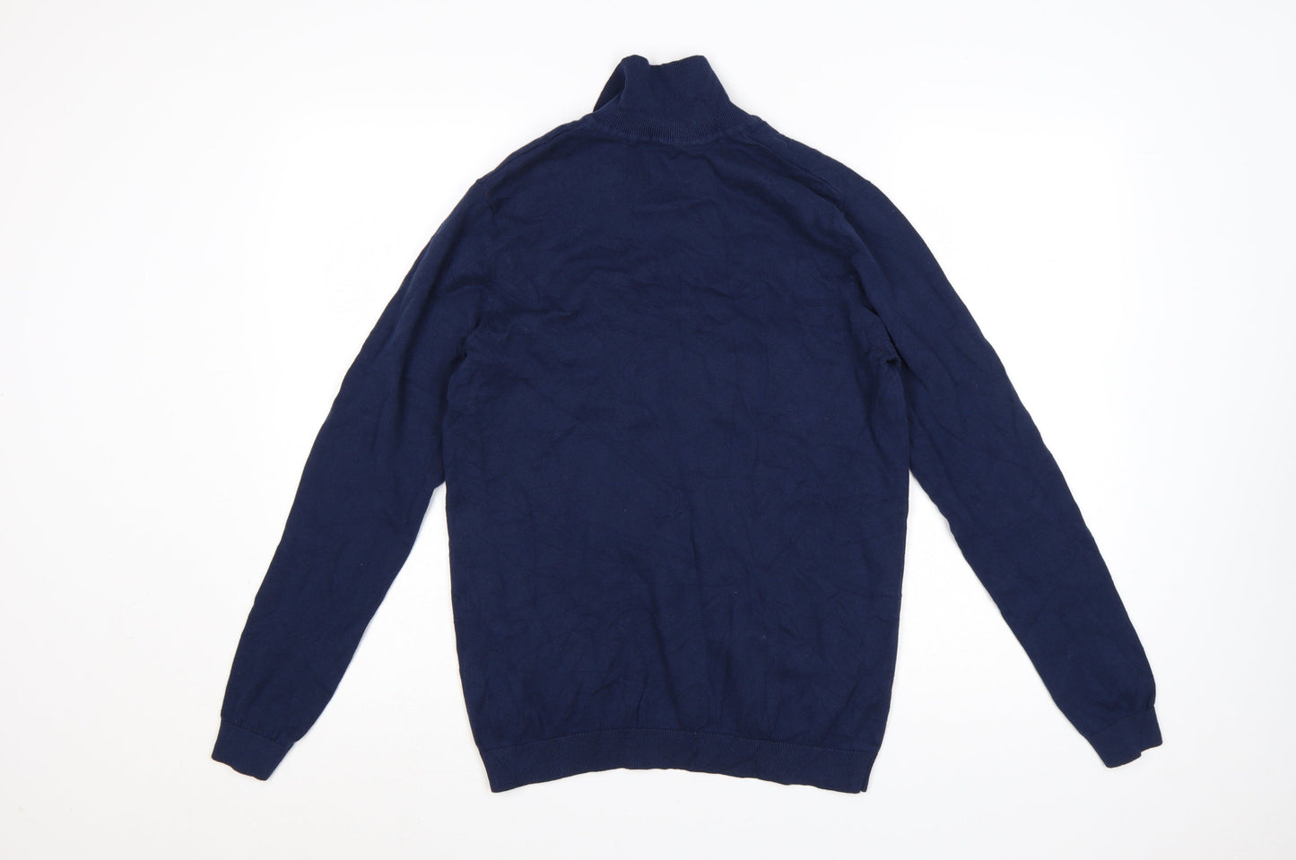 ASOS DESIGN Men’s Blue Cotton Collared Pullover Jumper Size S