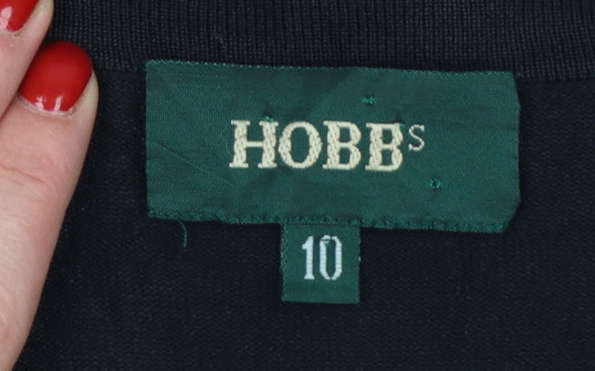 Hobbs Womens Black Silk Blend V-Neck Cardigan Size 10