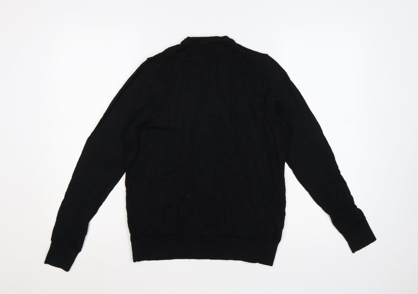 Marks and Spencer Women Black Extra Fine Merino Wool Jumper Size 12