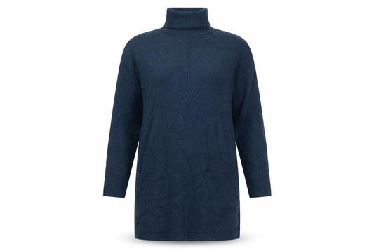 FatFace Women Blue Roll Neck Long Sleeve Tunic Jumper Size 12