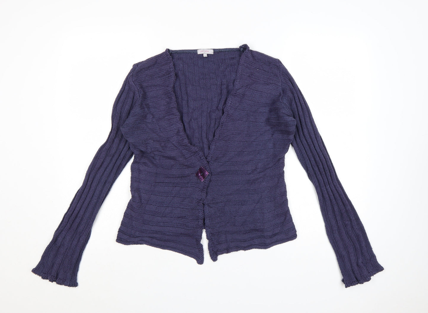 Marks and Spencer Women Purple Knit V-Neck Cardigan M