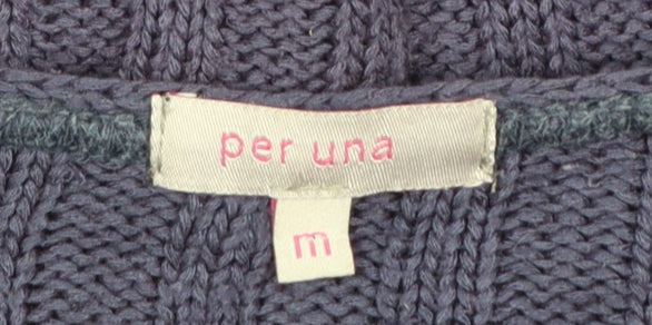 Marks and Spencer Women Purple Knit V-Neck Cardigan M