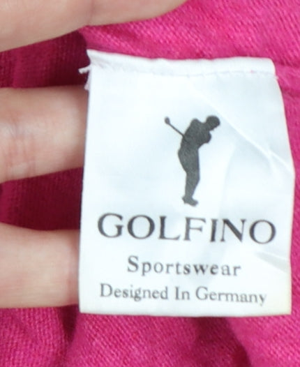 Golfino Women's Pink Merino Blend Sleeveless V-Neck Knit Vest Size 12