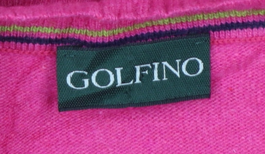 Golfino Women's Pink Merino Blend Sleeveless V-Neck Knit Vest Size 12