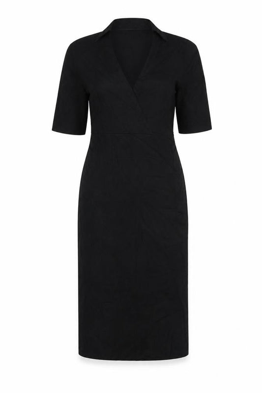 Jigsaw Women's Black Medium Bodycon Knit V-Neck Dress