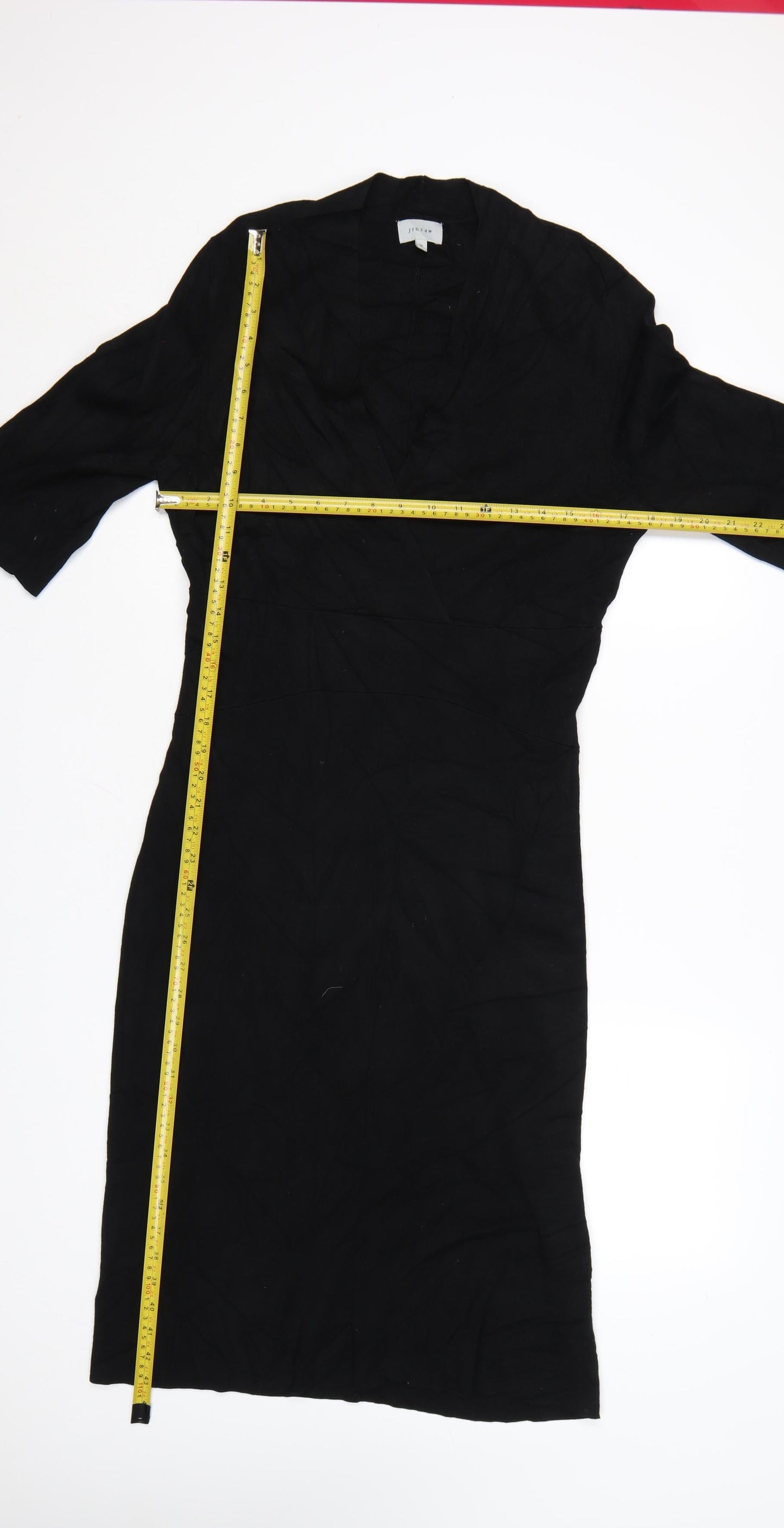 Jigsaw Women's Black Medium Bodycon Knit V-Neck Dress