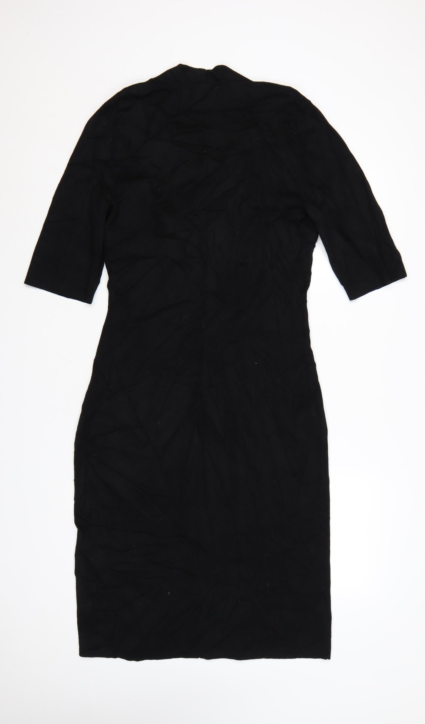 Jigsaw Women's Black Medium Bodycon Knit V-Neck Dress