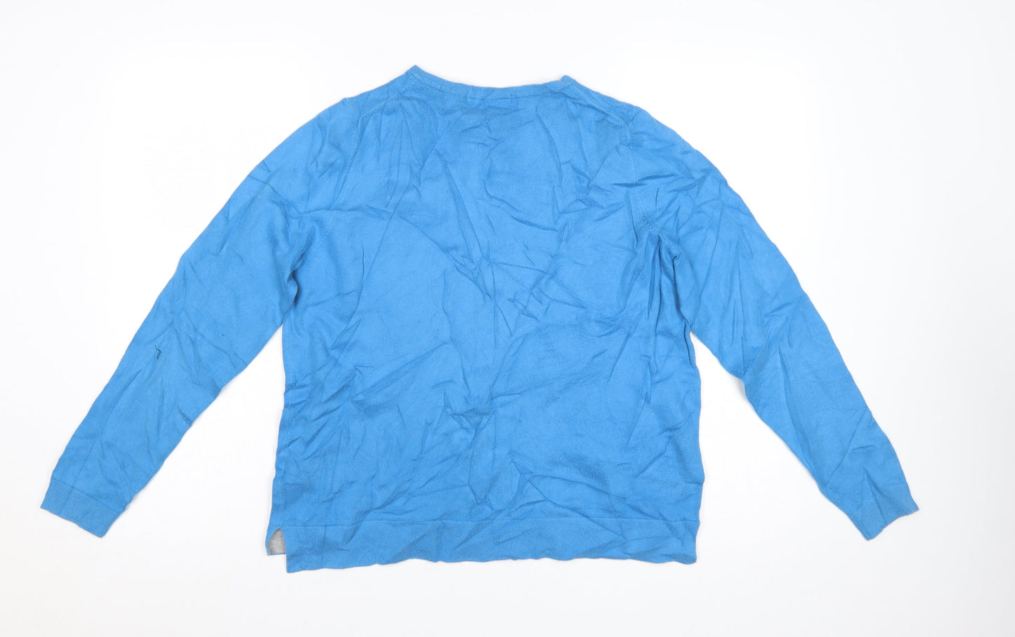 Boden Women Blue Cotton Blend Long Sleeve Cardigan L
