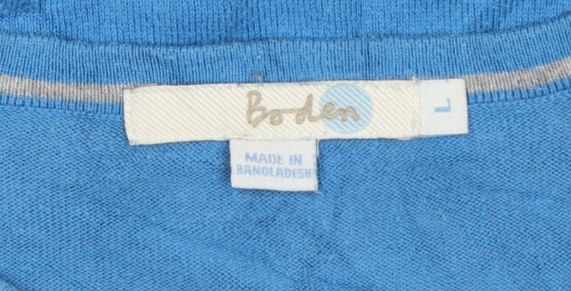 Boden Women Blue Cotton Blend Long Sleeve Cardigan L