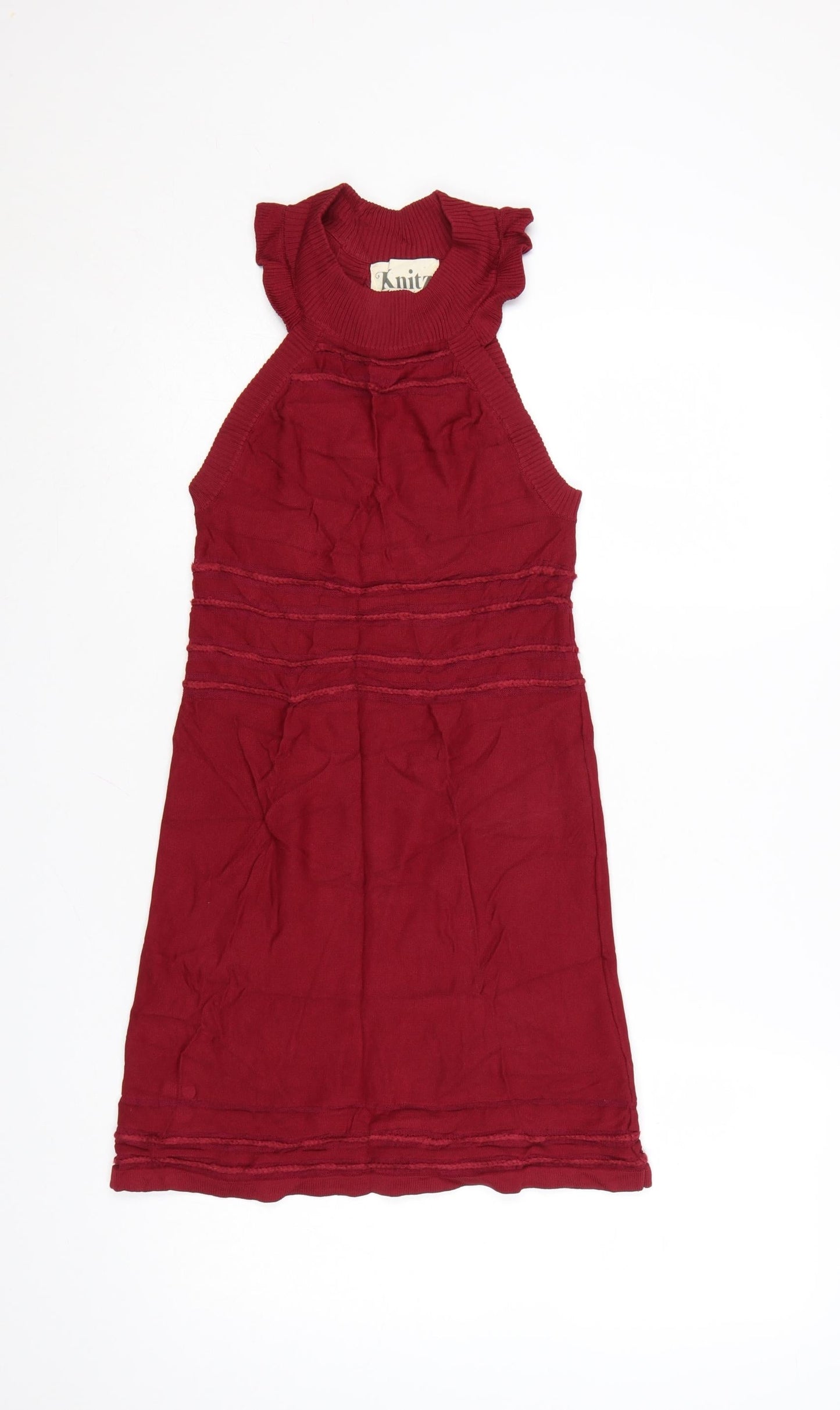 For Love & Lemons Red Knit Bodycon Sleeveless Women's Dress M