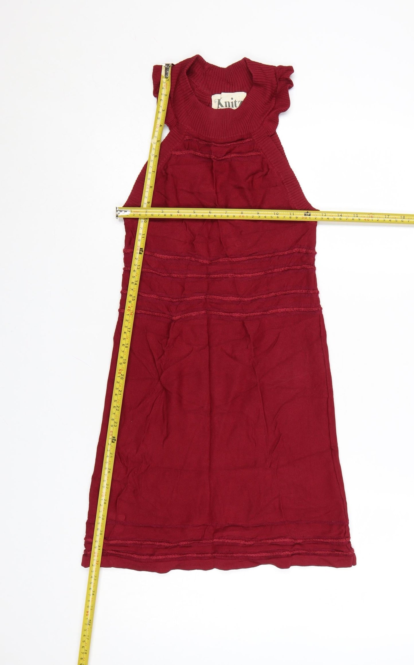 For Love & Lemons Red Knit Bodycon Sleeveless Women's Dress M