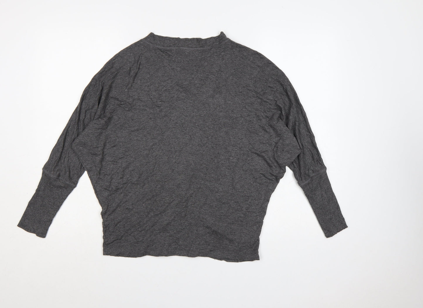 Zara Women Grey V-Neck Full Zip Relaxed Jumper Size 10