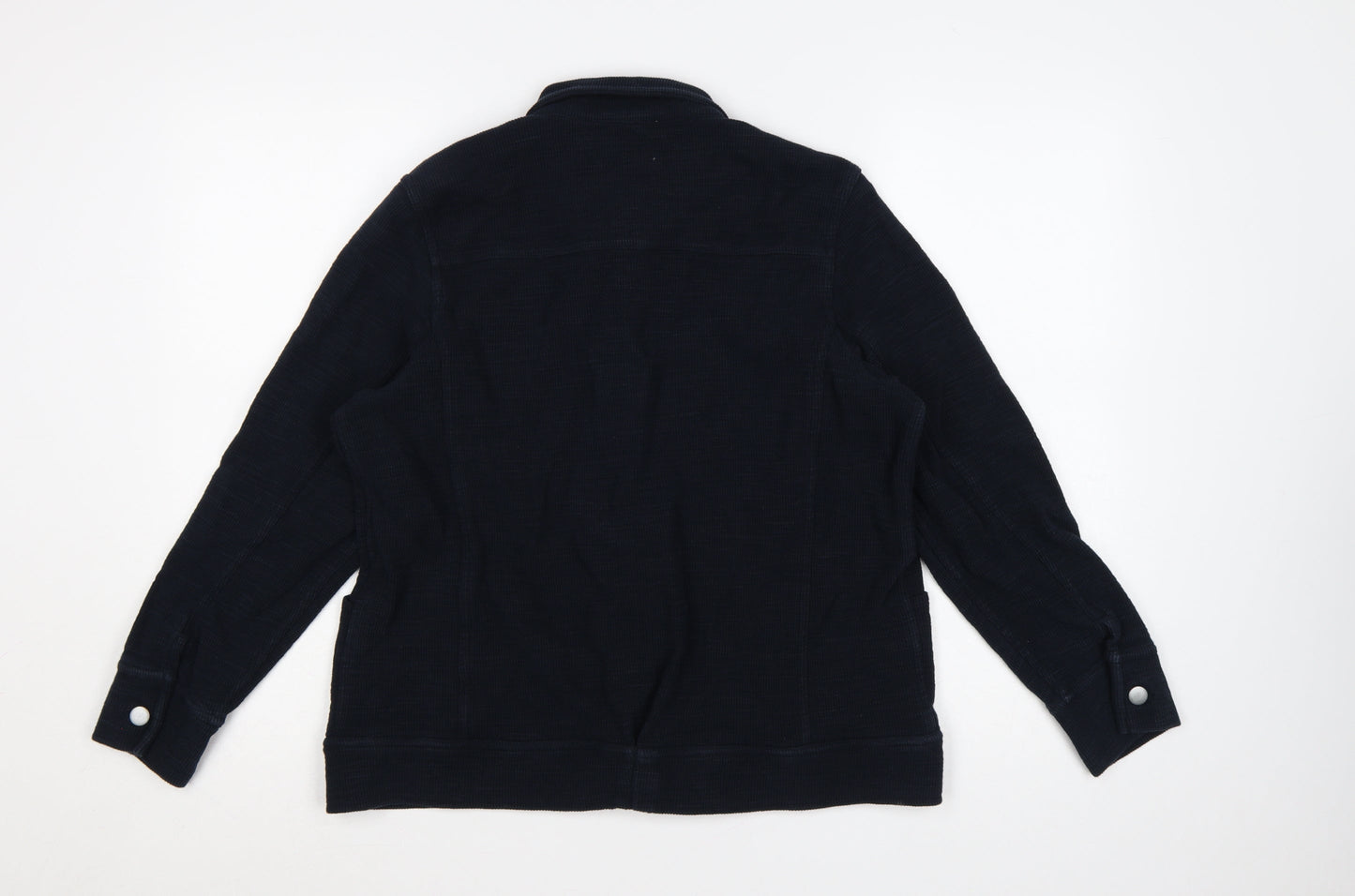 Wrap London Women's Navy Cotton Collared Cardigan Size 16