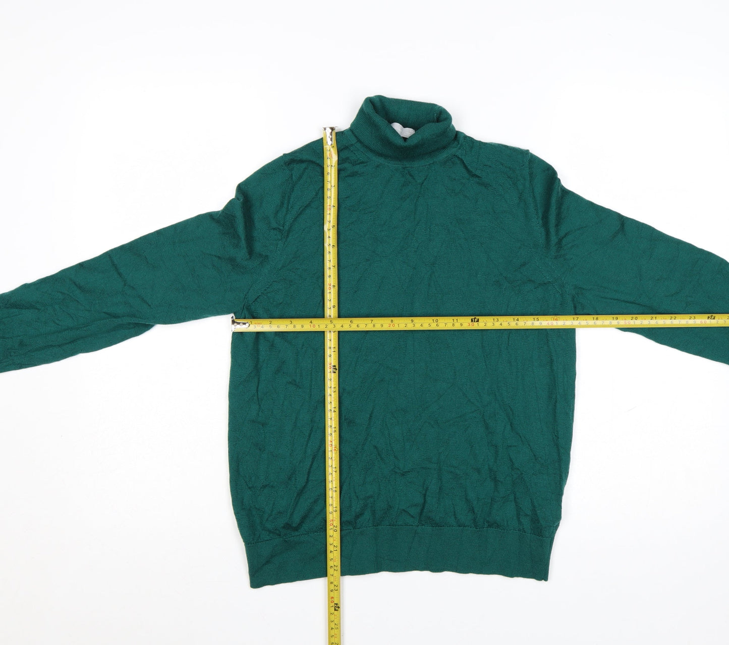 Marks and Spencer Women’s Green Merino Wool Roll Neck Jumper Size 12