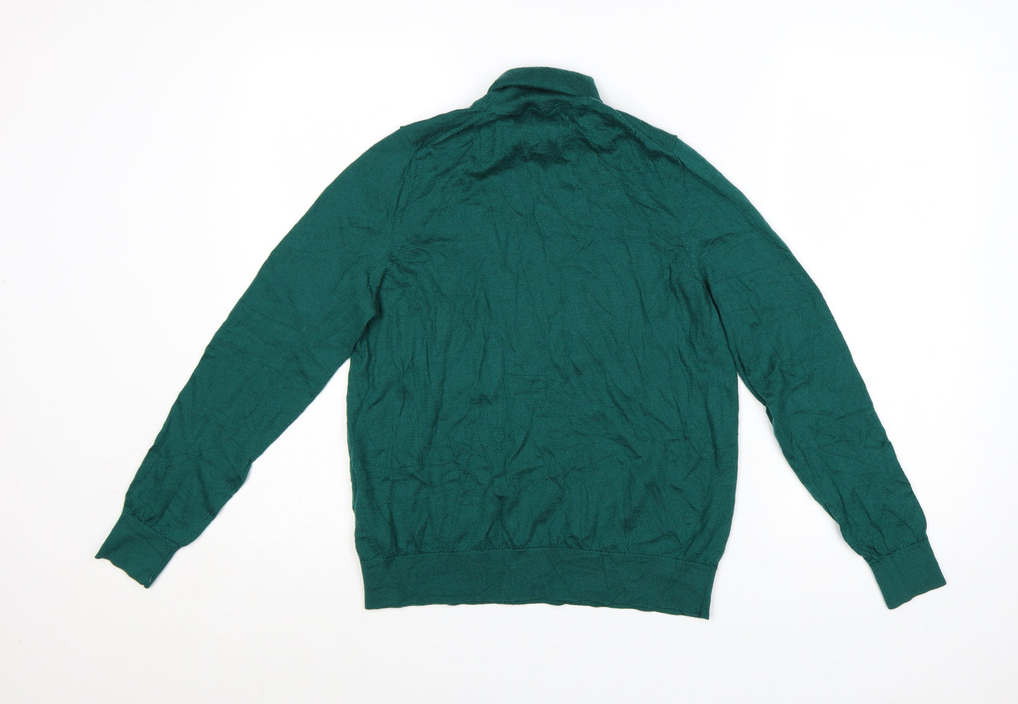 Marks and Spencer Women’s Green Merino Wool Roll Neck Jumper Size 12