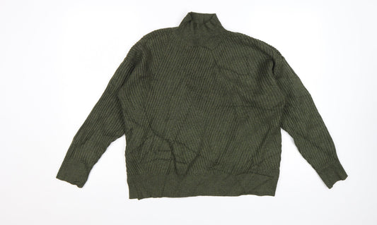 Next Women’s Green Mock Neck Ribbed Knit Jumper S