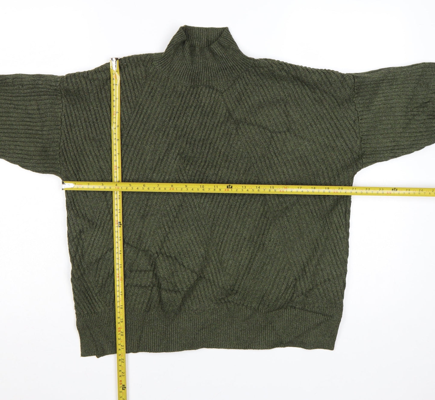 Next Women’s Green Mock Neck Ribbed Knit Jumper S