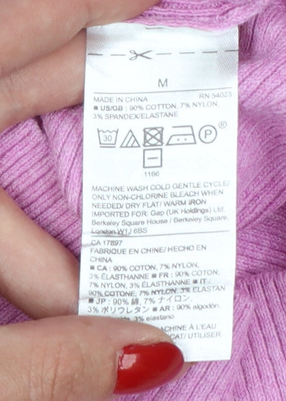Gap Women’s Pink Roll Neck Cotton Knit Jumper Size M