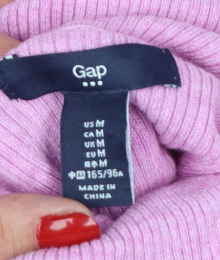Gap Women’s Pink Roll Neck Cotton Knit Jumper Size M