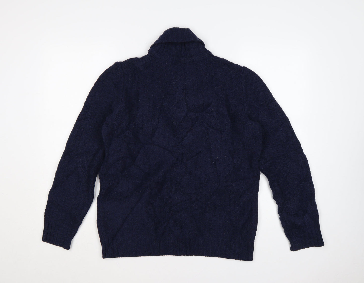 Kin by John Lewis Men's Blue Wool Blend Shawl Neck Jumper Size S