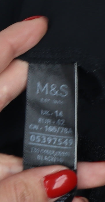 Marks and Spencer Womens Black Size 14 Relaxed Fit Jogger Trousers