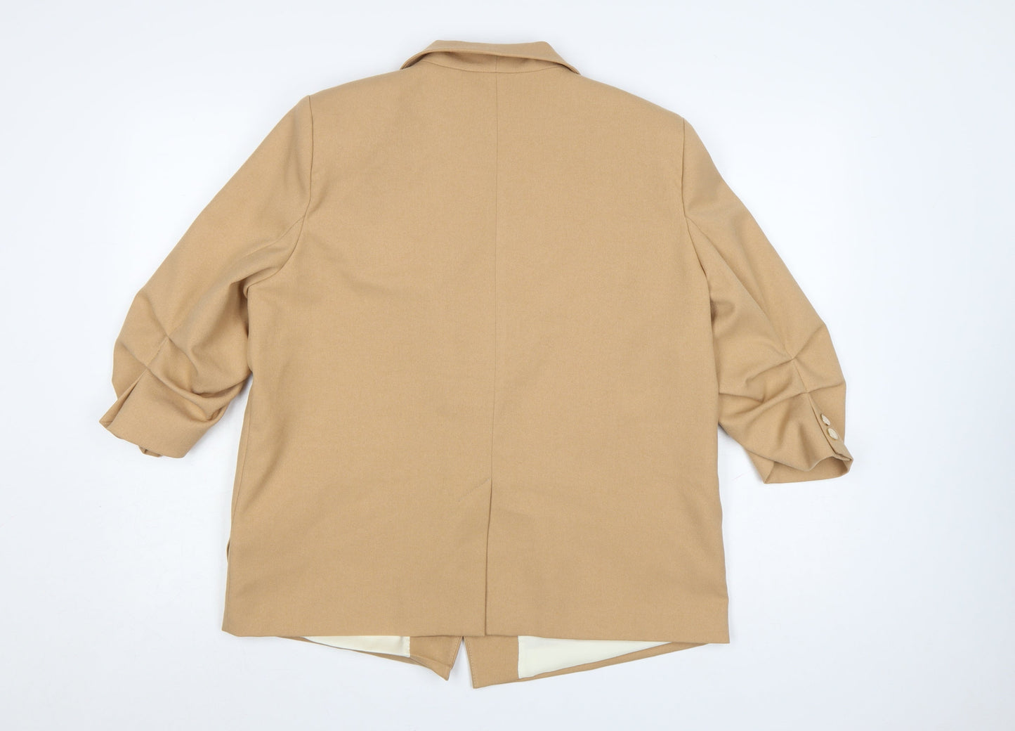 River Island Women Beige Size 14 Regular Fit Tailored Blazer Jacket