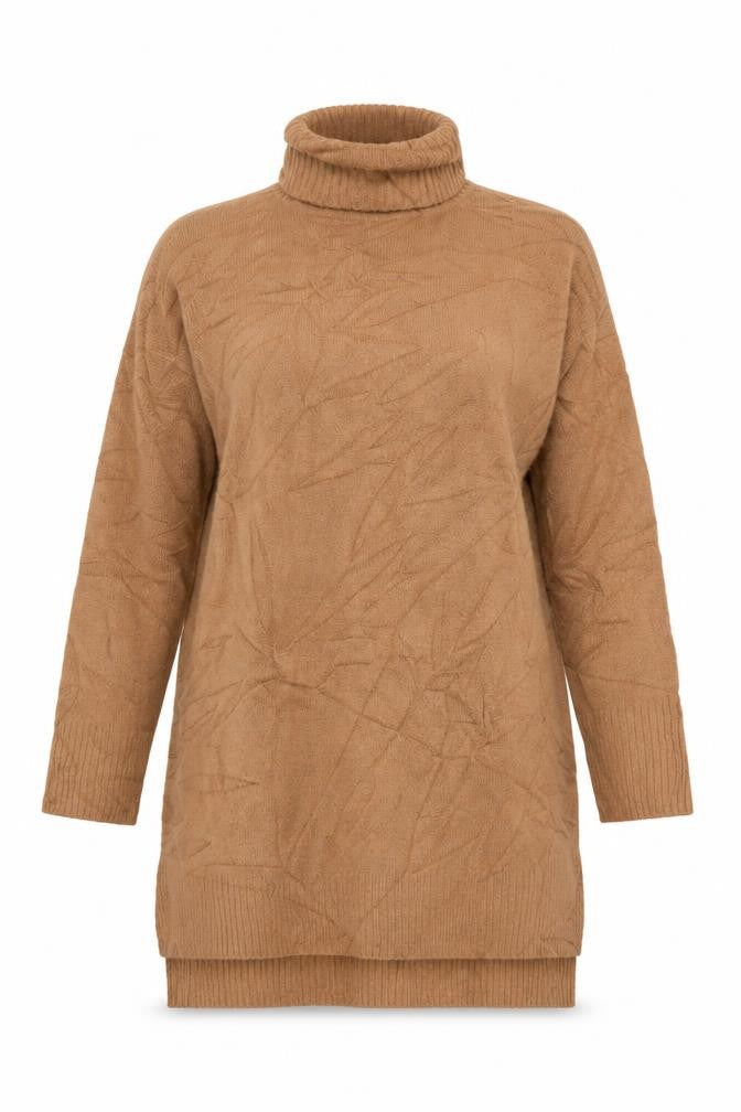 Brave Soul Women’s Brown Roll Neck Tunic Knit Jumper Size 10