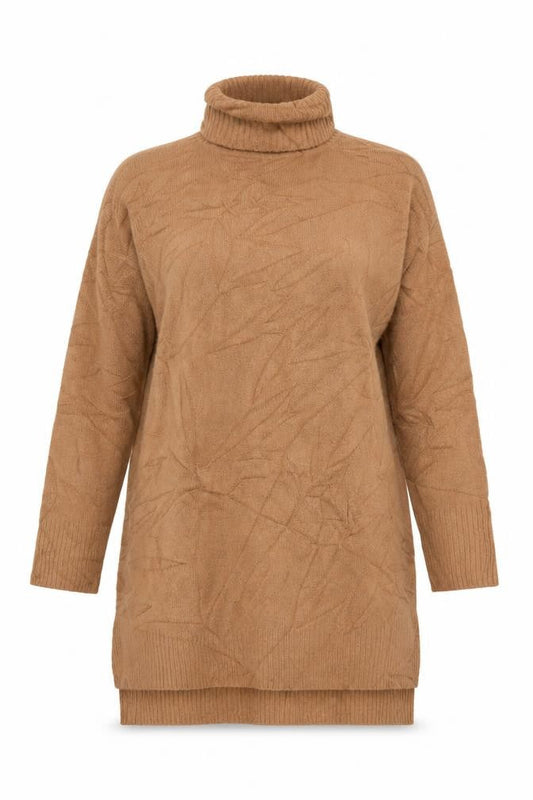 Brave Soul Women’s Brown Roll Neck Tunic Knit Jumper Size 10