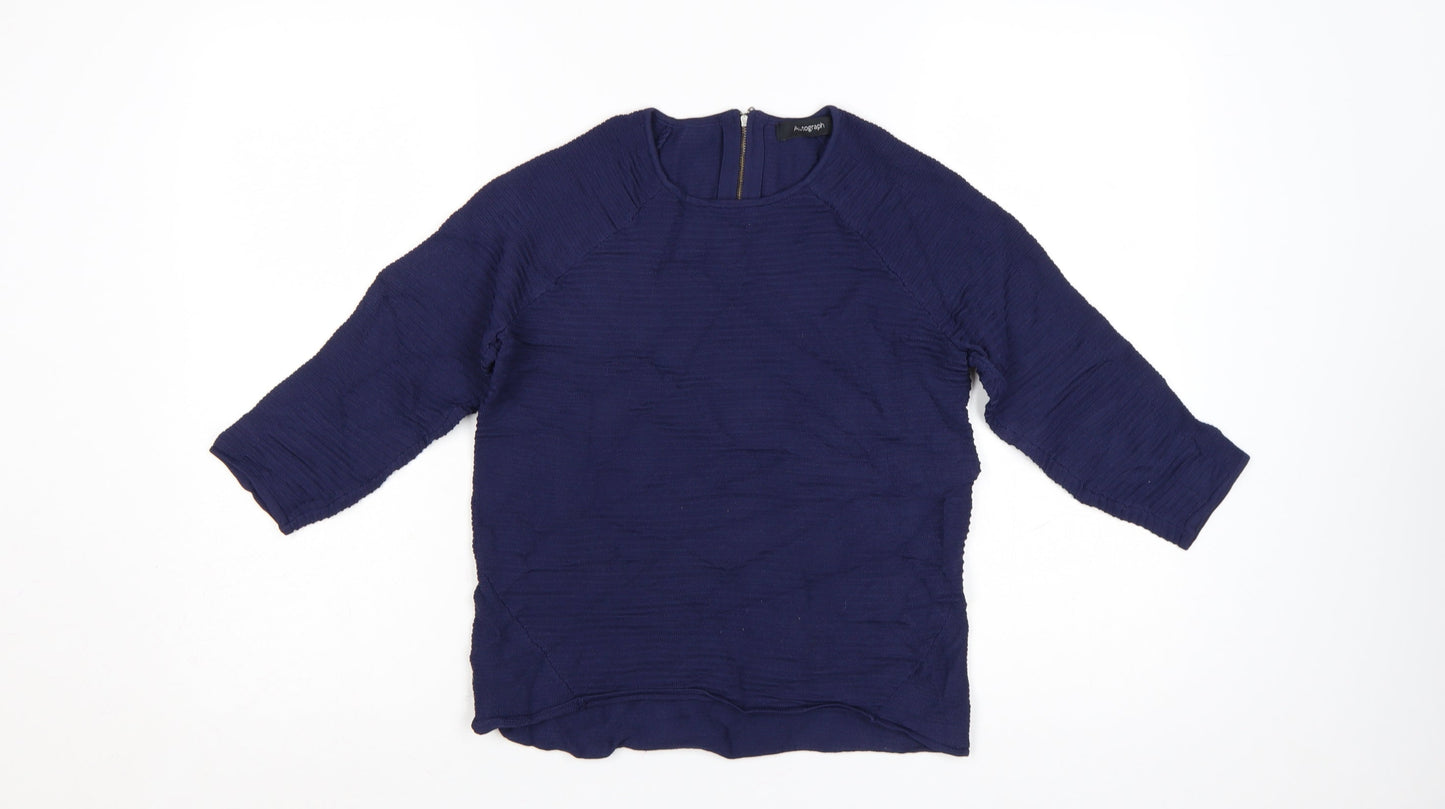 Autograph Women’s Blue 3/4 Sleeve Crew Neck Pullover Jumper Size 8