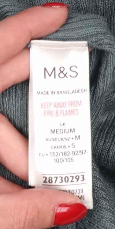 Marks and Spencer Women’s Green Medium Lightweight Open Knit Cardigan