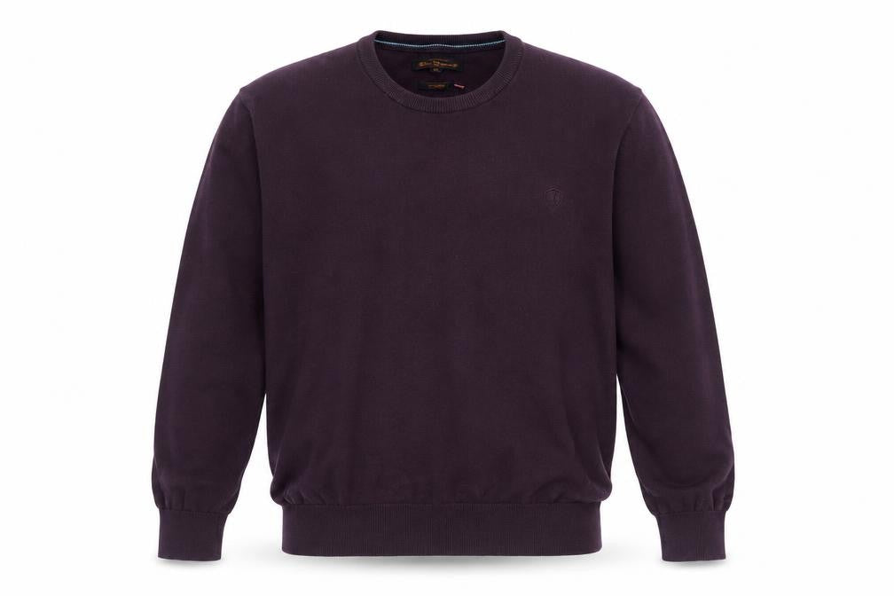 Ben Sherman Men's Purple Cotton Crew Neck Jumper XL
