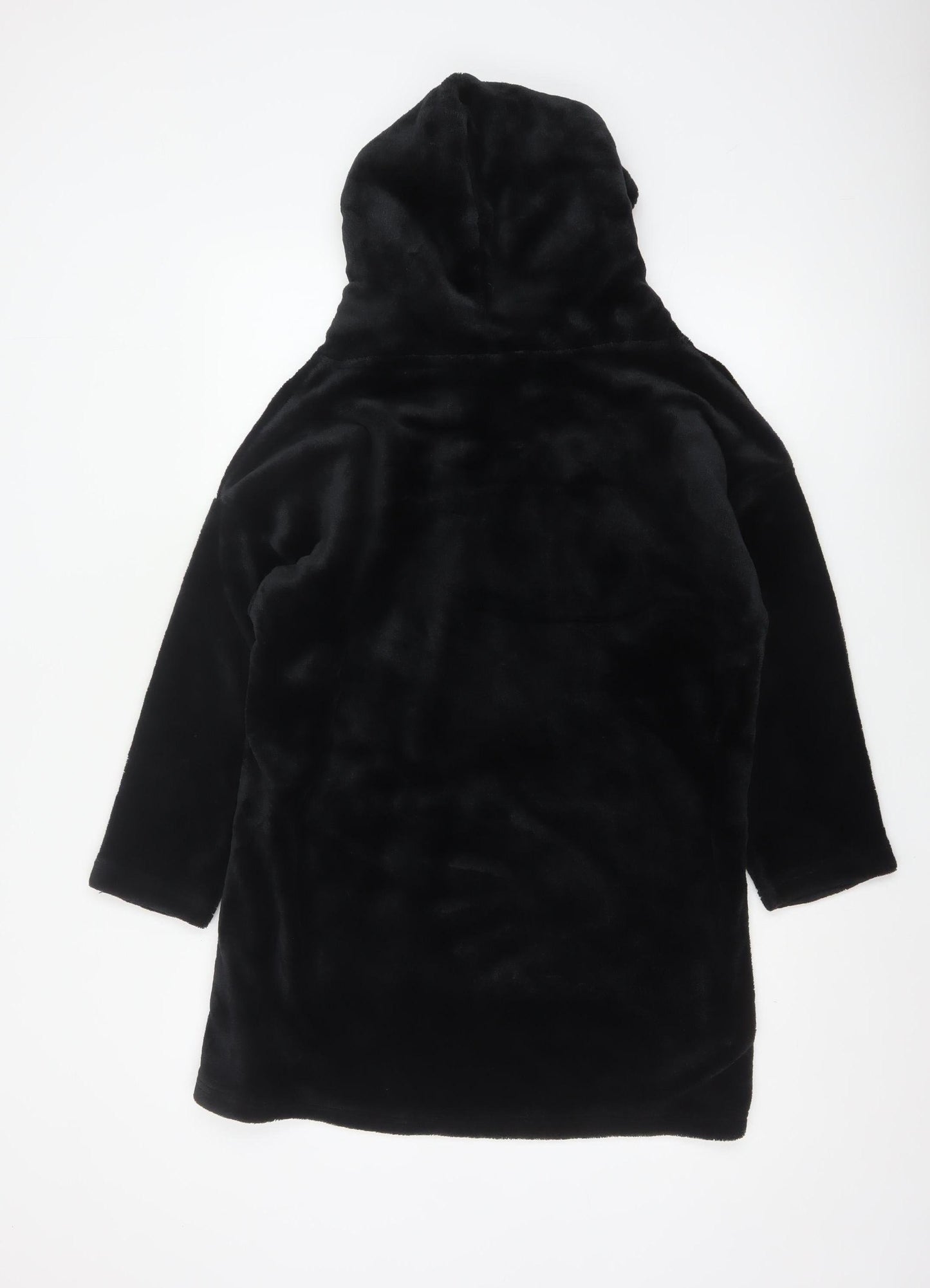 Manchester United Boys Black Hooded Fleece Robe One Size Winter Nightwear