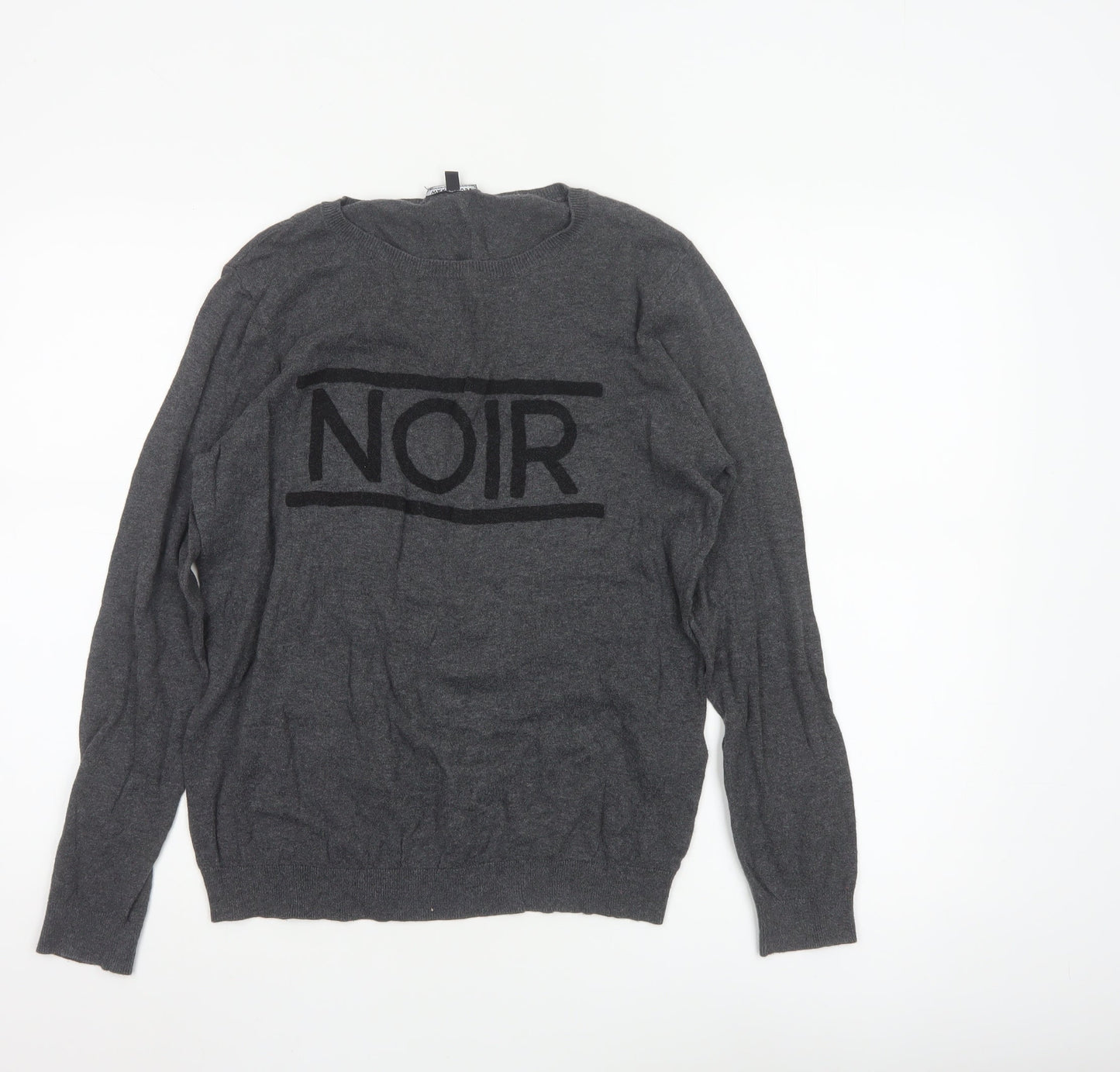 Warehouse Womens Grey NOIR Cotton Pullover Jumper Size 12