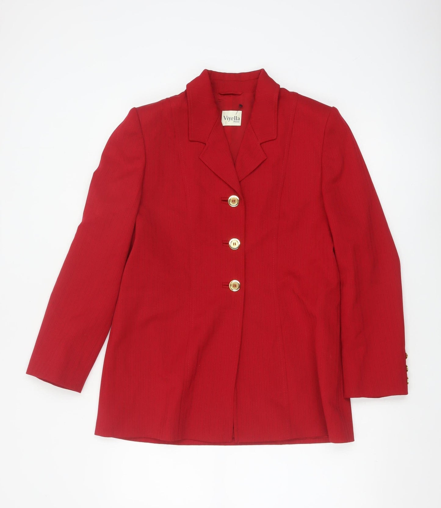 Viyella Women Red Wool Blend Tailored Blazer UK 10