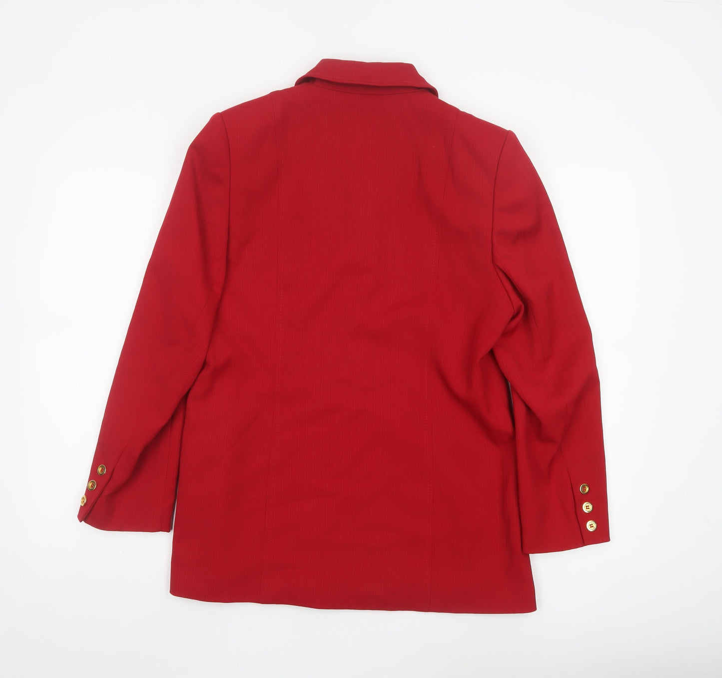 Viyella Women Red Wool Blend Tailored Blazer UK 10