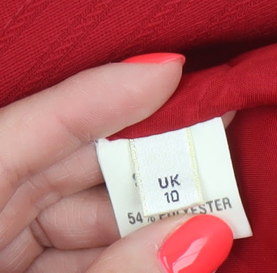 Viyella Women Red Wool Blend Tailored Blazer UK 10
