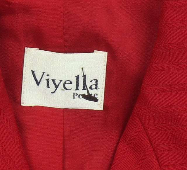 Viyella Women Red Wool Blend Tailored Blazer UK 10
