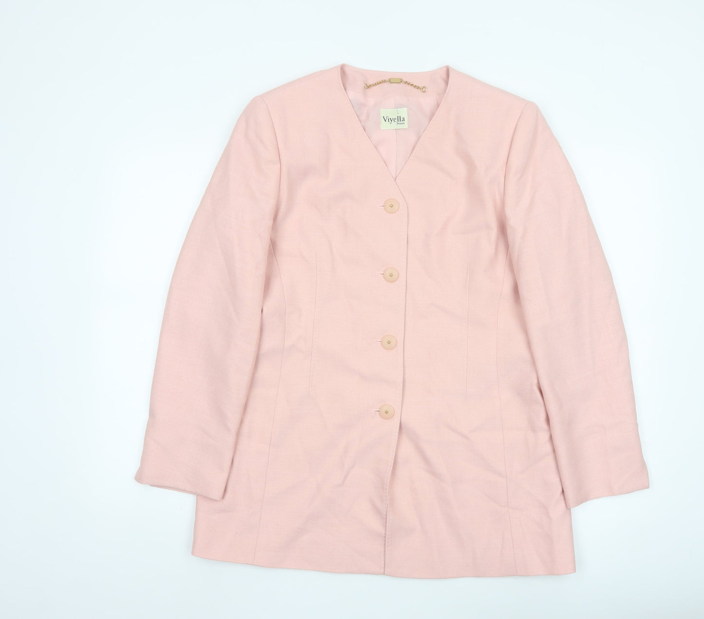 Viyella Petite Pink Blazer Womens UK 12 Classic Tailored Jacket