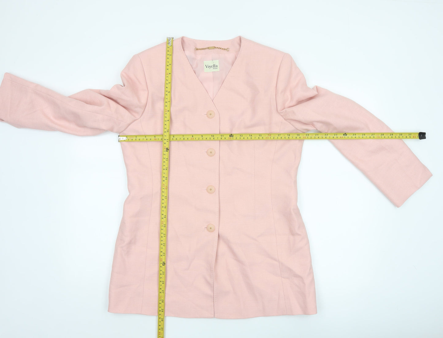 Viyella Petite Pink Blazer Womens UK 12 Classic Tailored Jacket