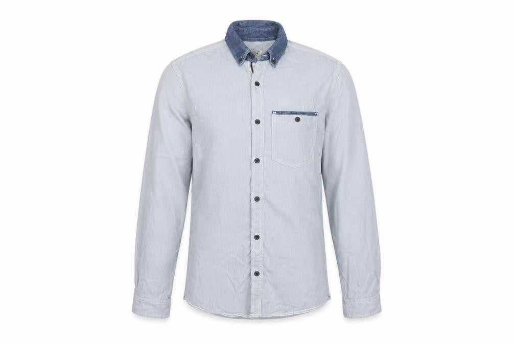 Next Men's Blue Small Long Sleeve Button-Up Cotton Shirt