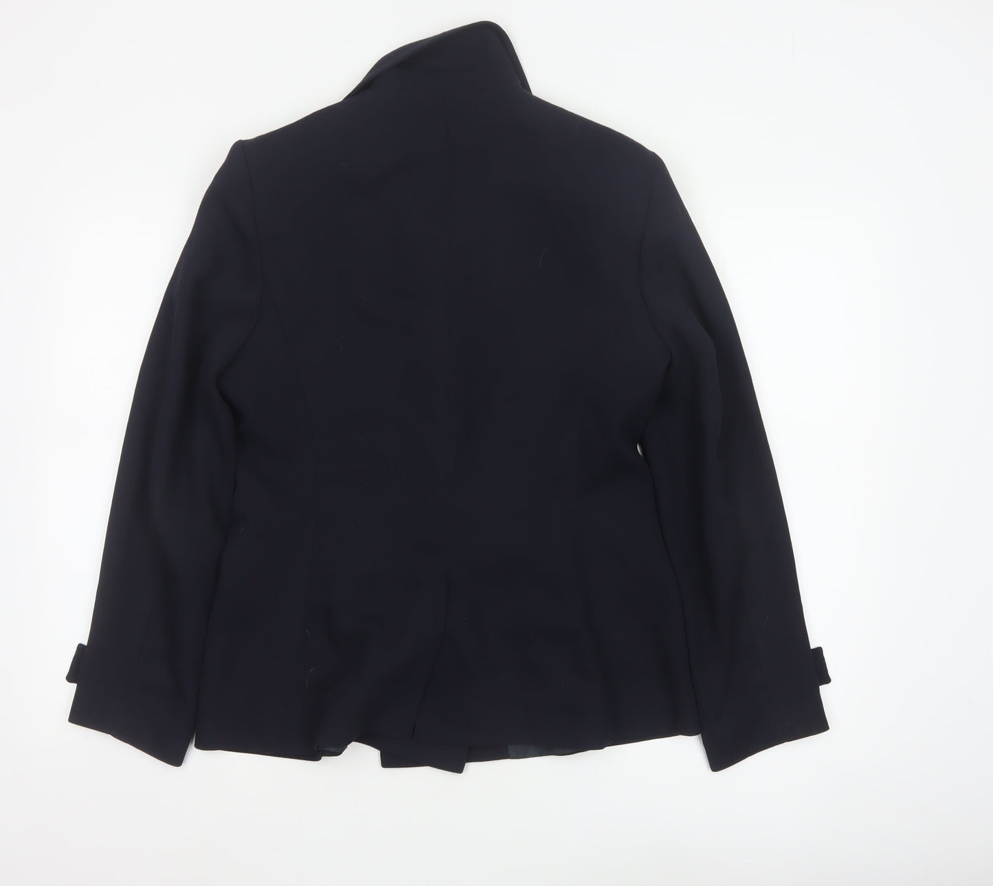 JV Collection Women's Navy Wool Blend Double-Breasted Blazer Size 12